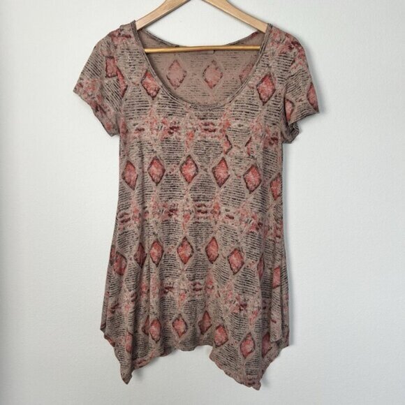Fresh Produce Cotton Tunic Top Neutral Bohemian Casual Size Small - Picture 1 of 7